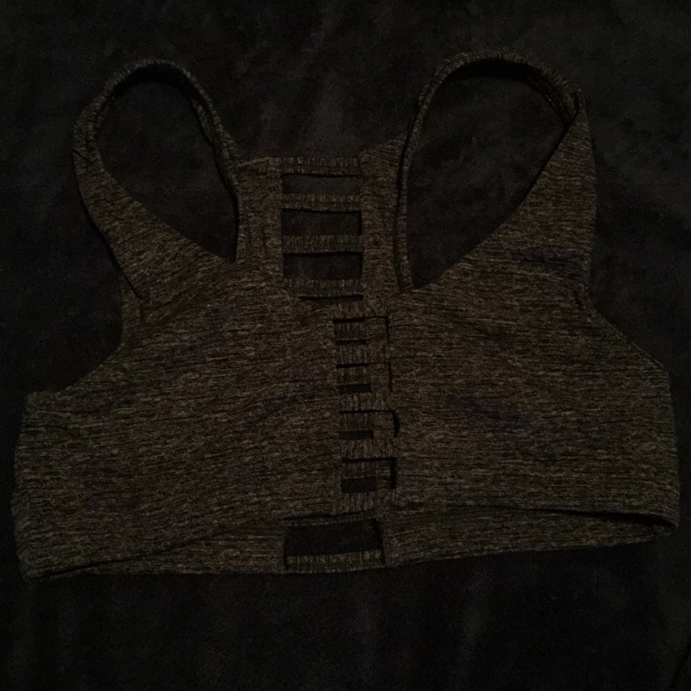 Dark grey sports bra